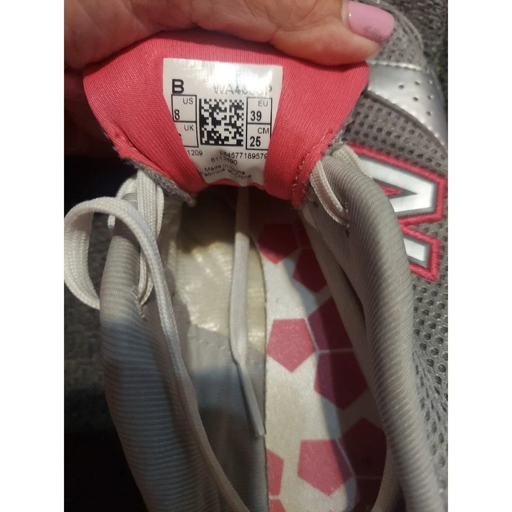 New Balance Running Shoes Grey Pink Cross Training Sneakers Womens Size 8B